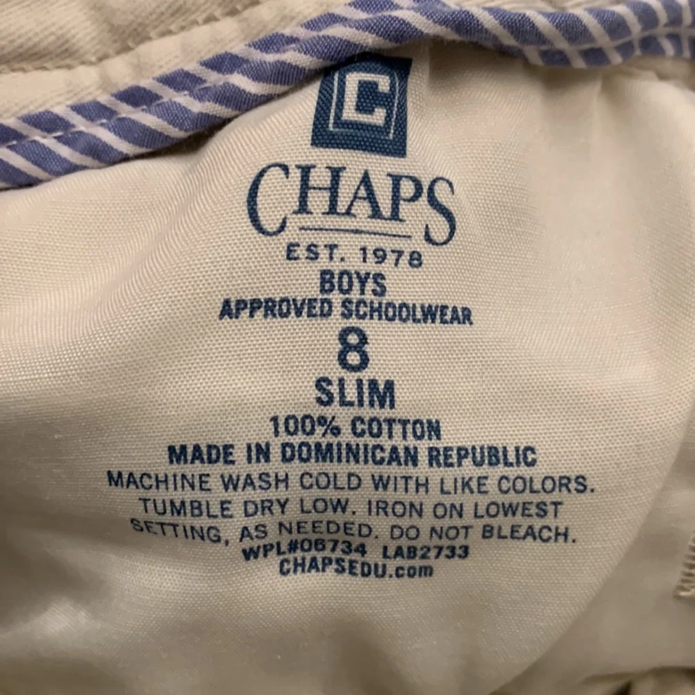 Chaps Ralph Lauren boy’s cotton twill pants 8 SLIM school wear uniform khaki